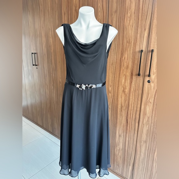 MSK Black Sleeveless Dress Drop Back & Front Size 8 - Picture 1 of 16